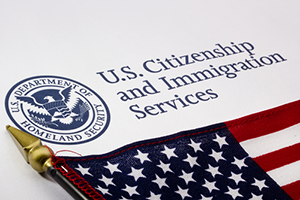American flag on top of an EB-5 Visa application