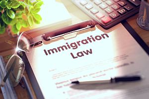 Immigration law paperwork on desk