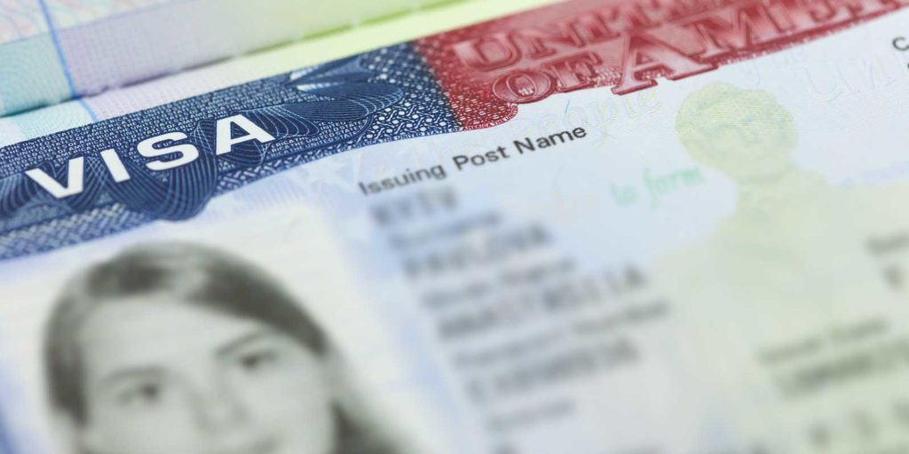 Closeup of EB-3 visa paperwork