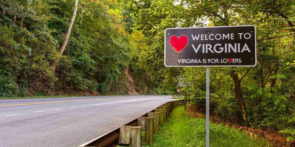 welcome to virginia sign located at the maryland