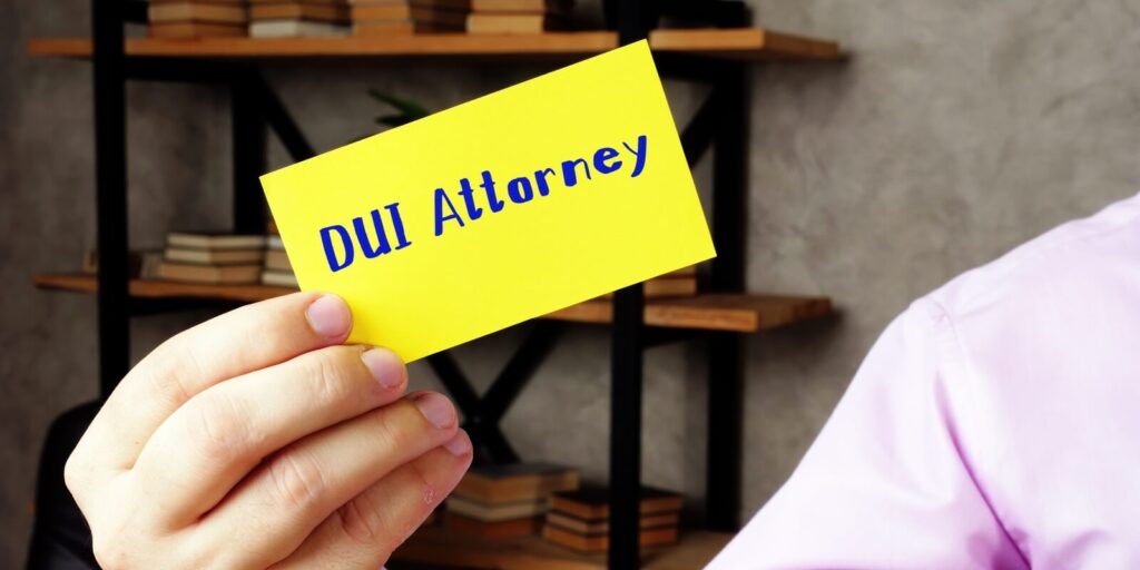 juridical concept meaning dui attorney with sign on the piece of paper