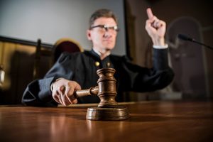 A judge ruling in the court of law